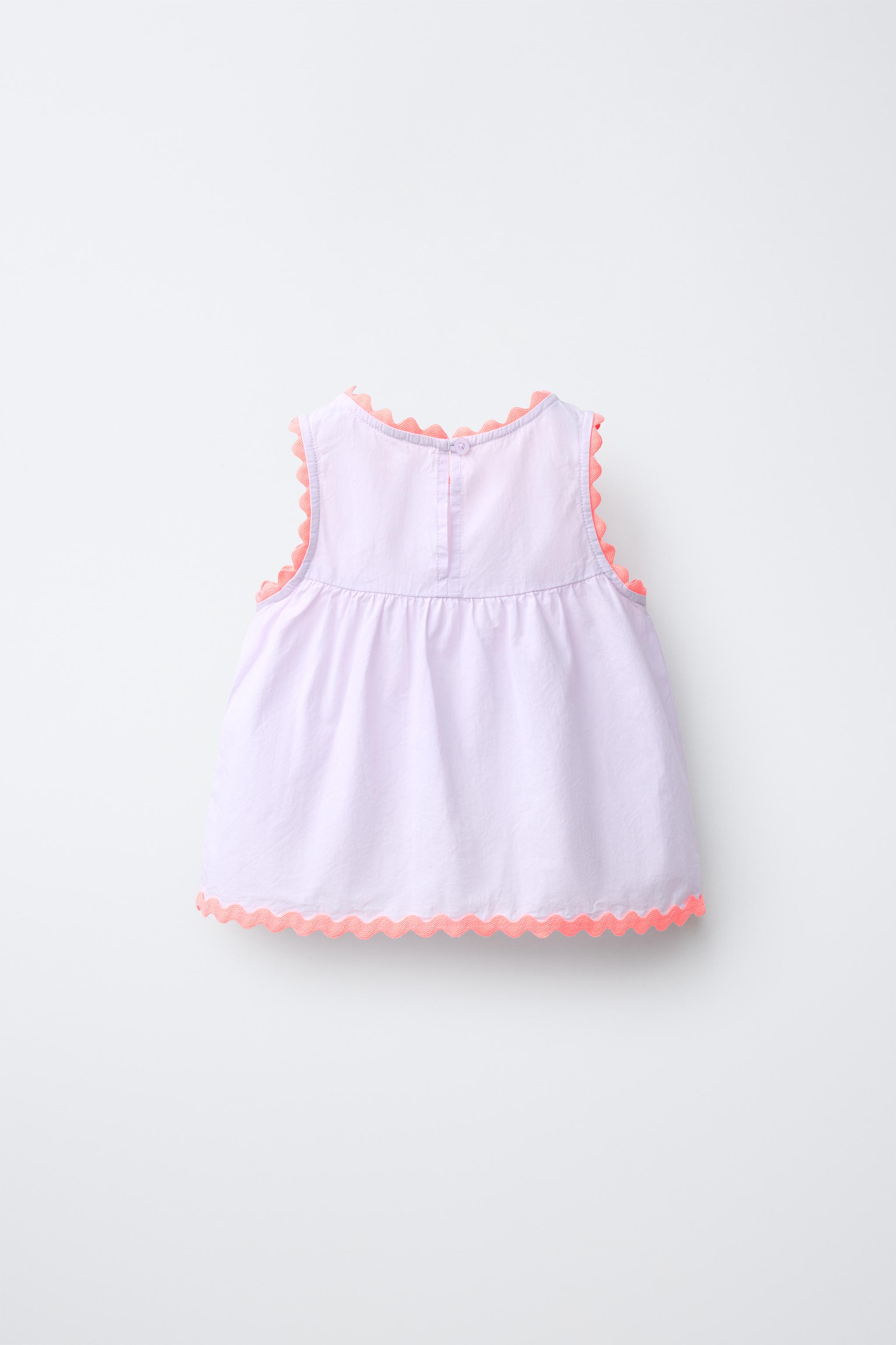 CASA LAWA X ZARA KIDS CONTRAST RUFFLE POPLIN TOP